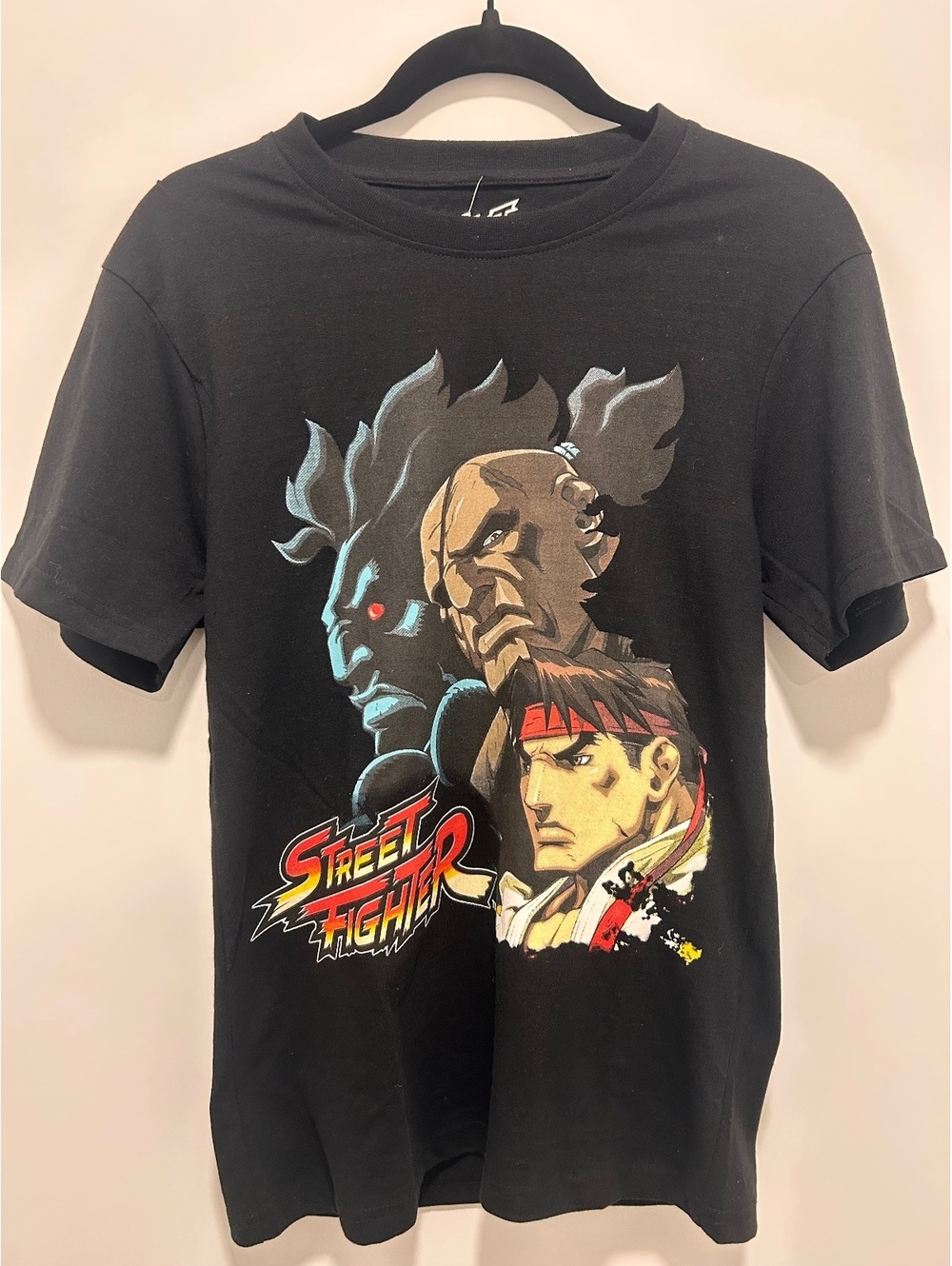 Street Fighter Graphic T-Shirt Size S Black Cotton Polyester Blend